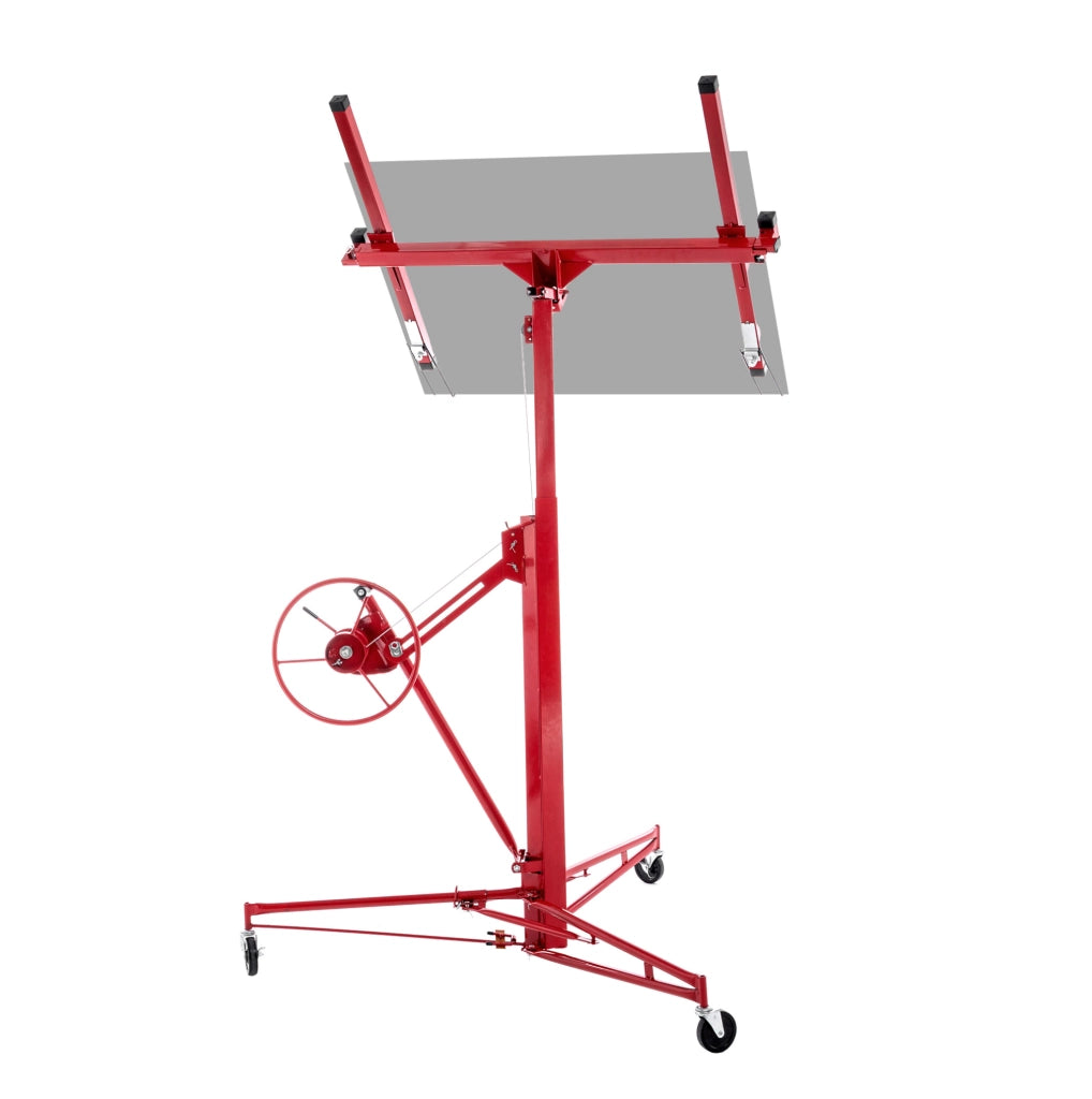 Sollevatore per lastre in cartongesso 68 kg in acciaio rosso pieghevole 140-350 cm