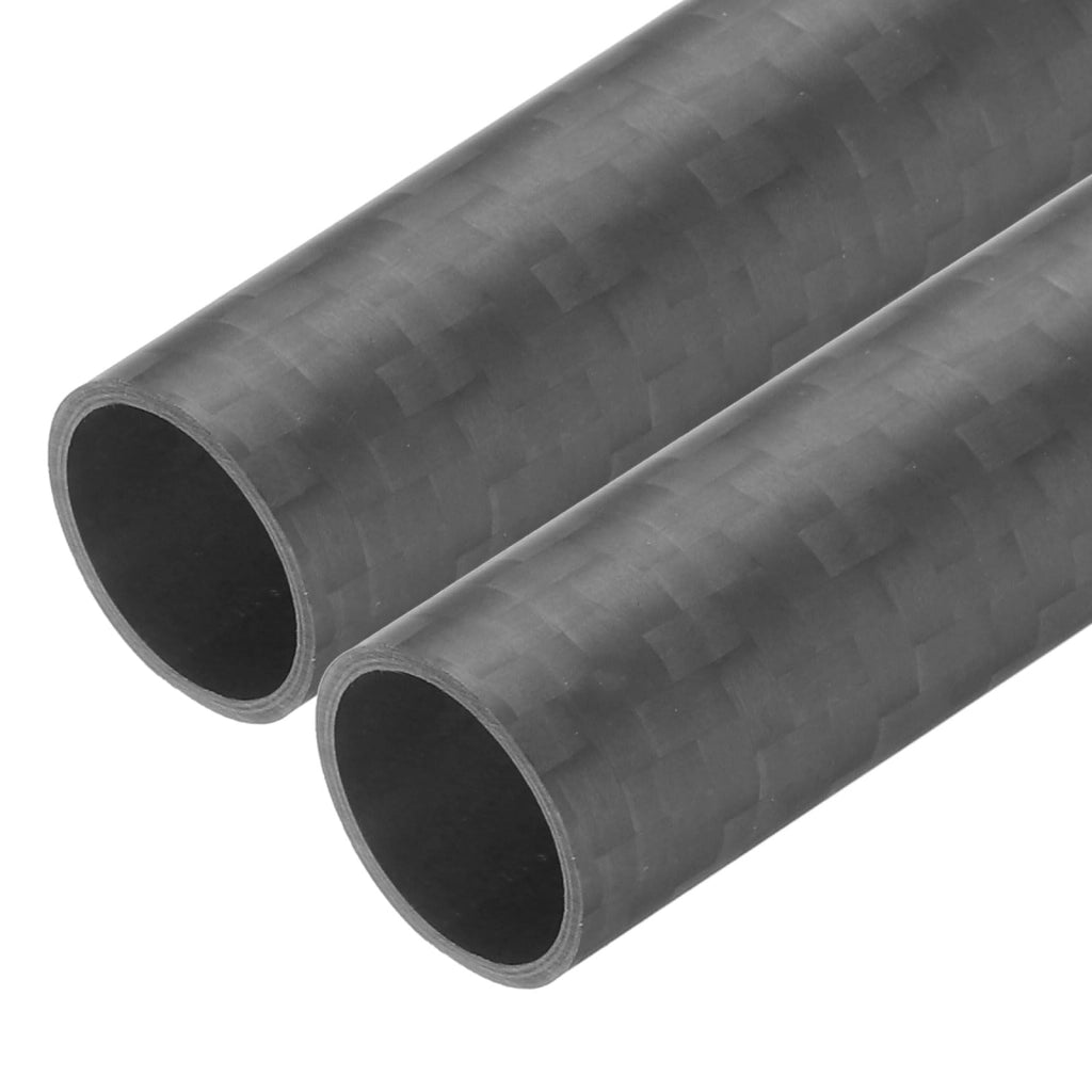 2 tubi in fibra di carbonio, 12 x 14 x 330 mm, opachi, neri
