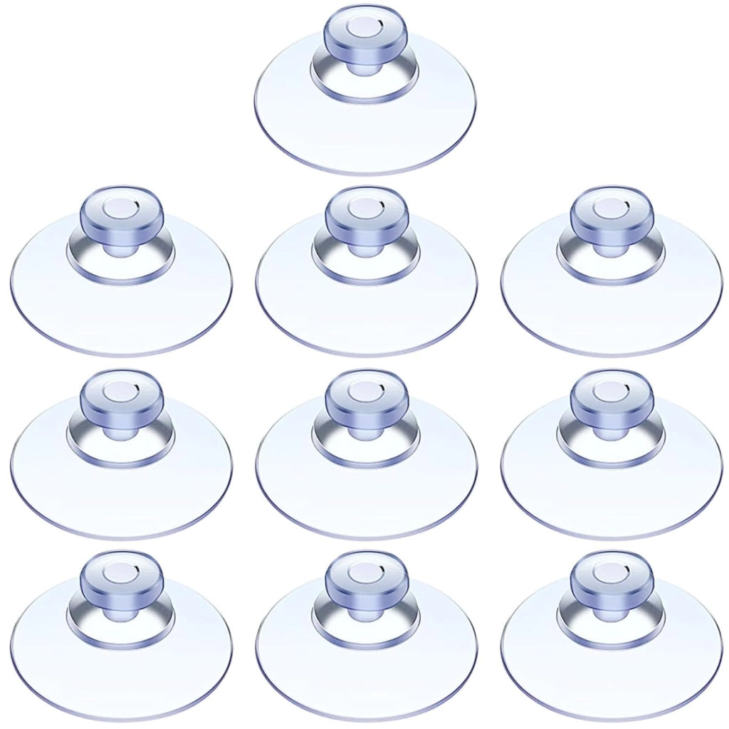 10 ventose in PVC trasparente, diametro 20 mm, resistenti, senza gancio