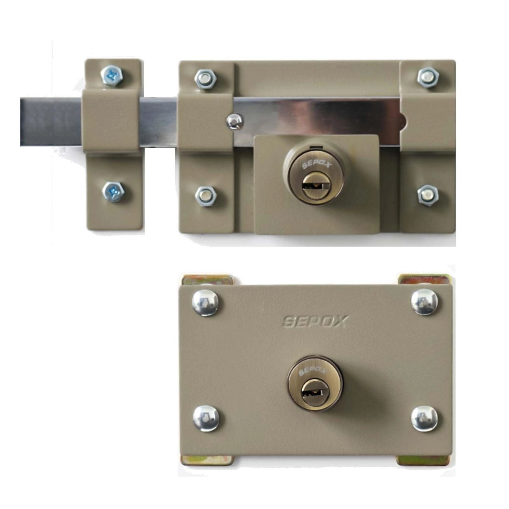 Serratura a montaggio superficiale per cancello da giardino, capanno e porta da garage, catenaccio da 50 mm, resistente alle intemperie, inclusi 6 chiavi