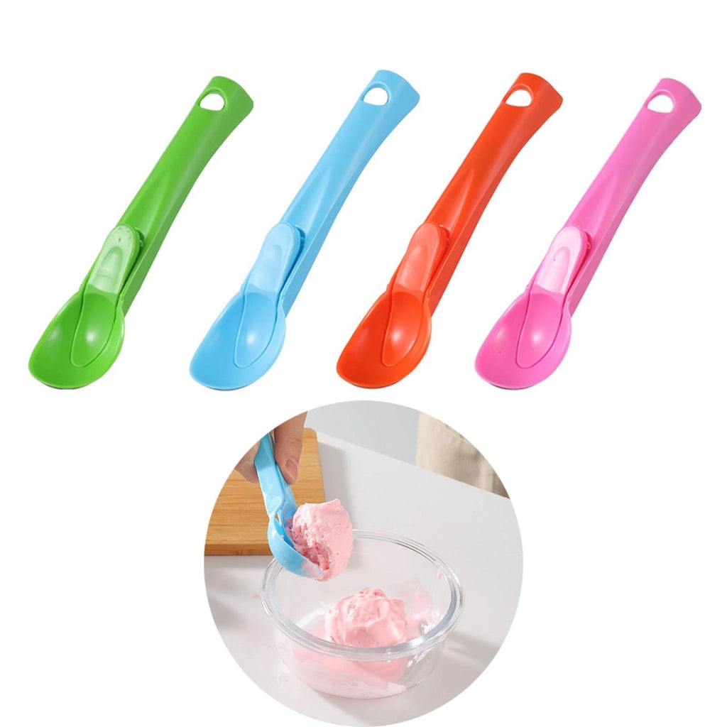 Set di 4 dosatori per gelato, con meccanismo di rilascio, diametro 19 cm, in plastica, adatti al lavaggio in lavastoviglie