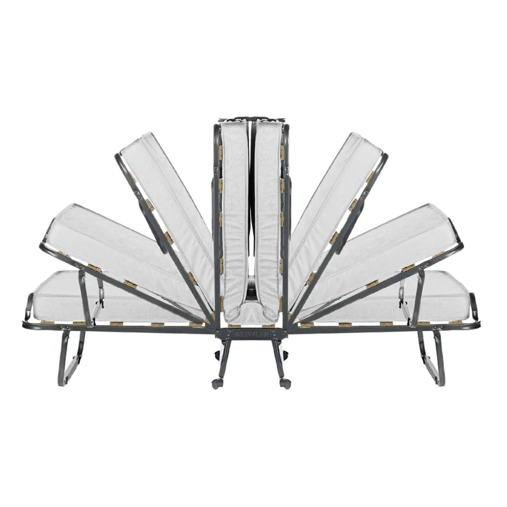 Letto pieghevole Tellus, Brandina con rete 12 doghe, Materasso incluso, Lettino salvaspazio, 100% Made in Italy, 80x190h37 cm, Custodia protettiva su richiesta