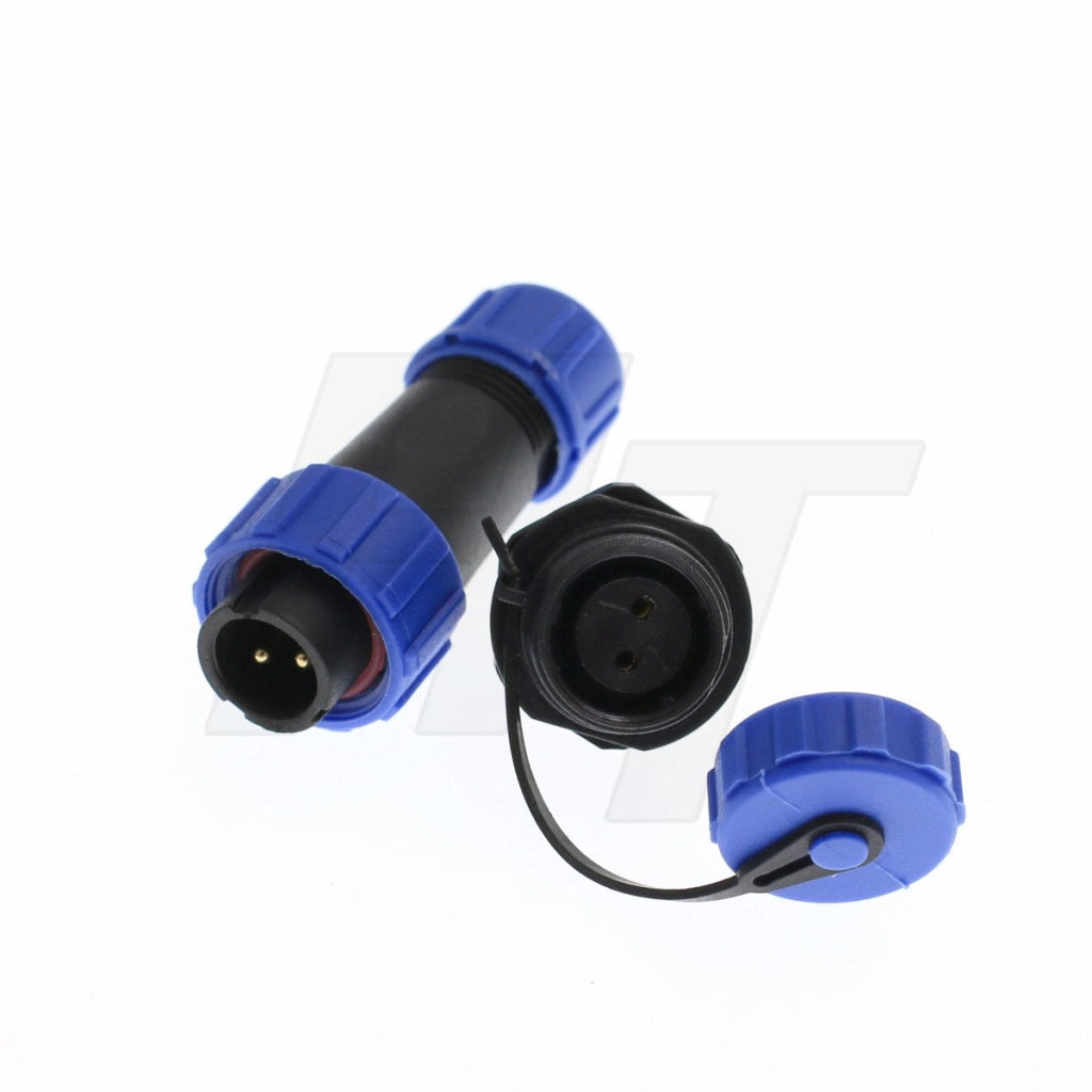 Connettore impermeabile HE13 a 2 pin, grado di protezione IP68, 250V/12A, con connessione a saldare