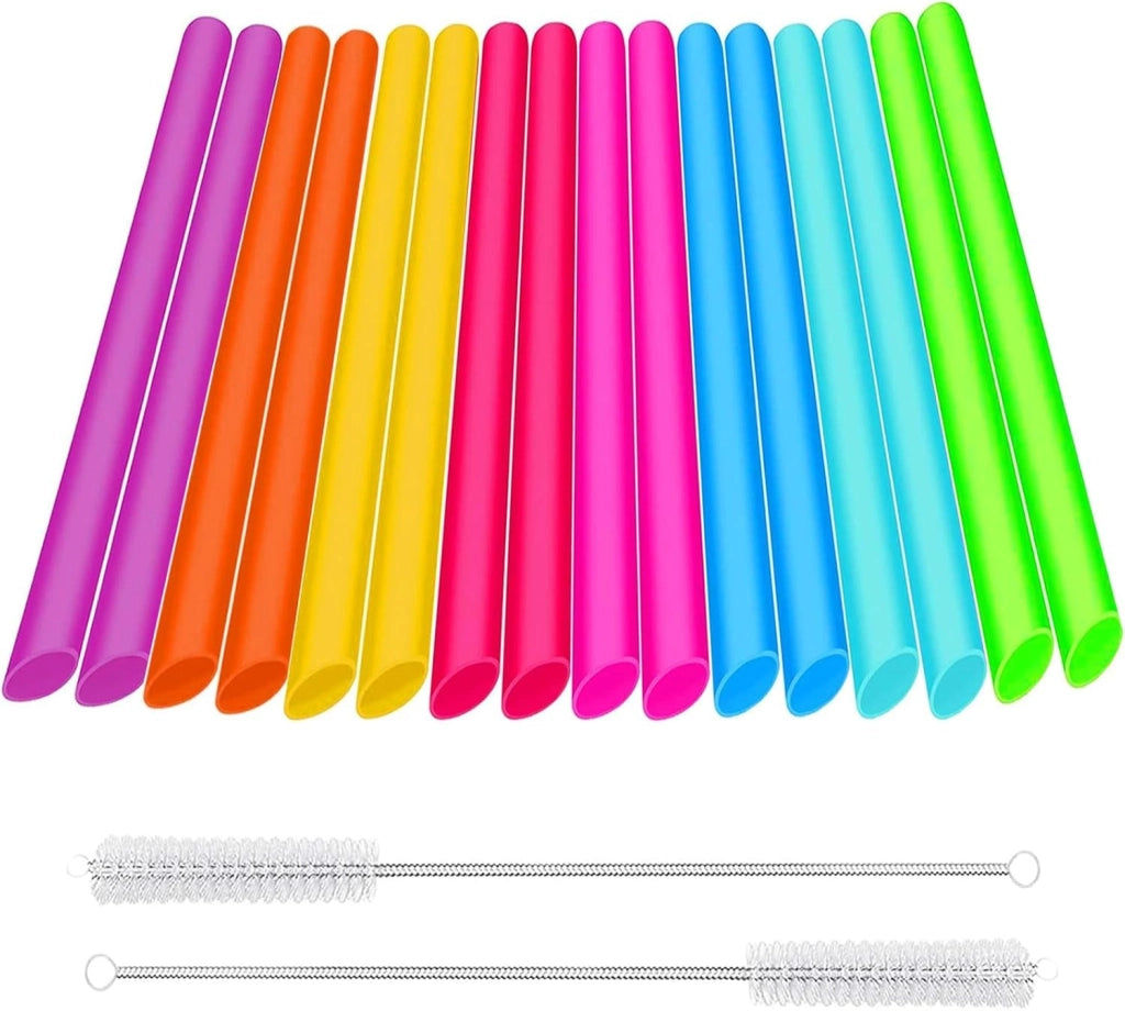 Set di 16 cannucce per bubble tea, 10 cannucce da 260 mm, colorate, con spazzola per la pulizia