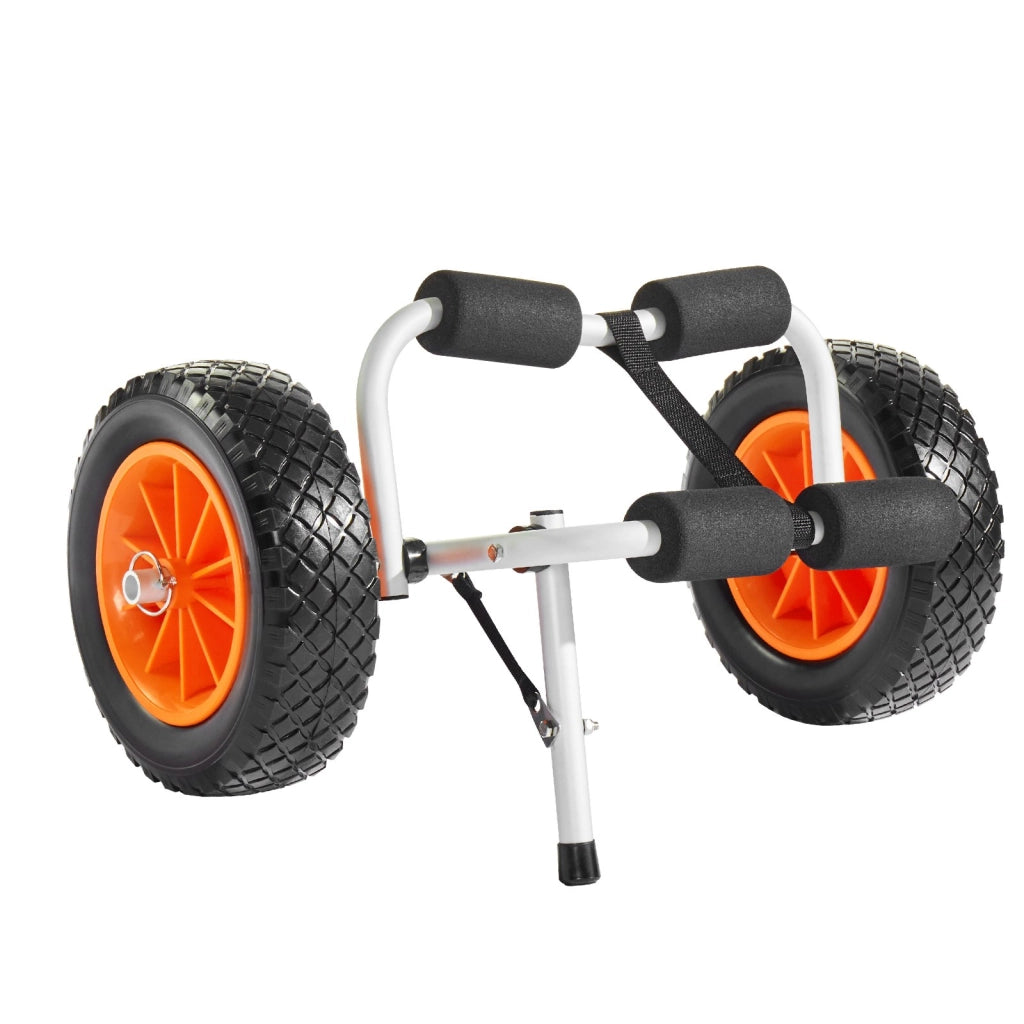 Carrello Pieghevole per Kayak e Canoe JH001 in Alluminio, Capacità 90 kg con Ruote Piene da 325 mm e Cinghia, Robusto e Portatile