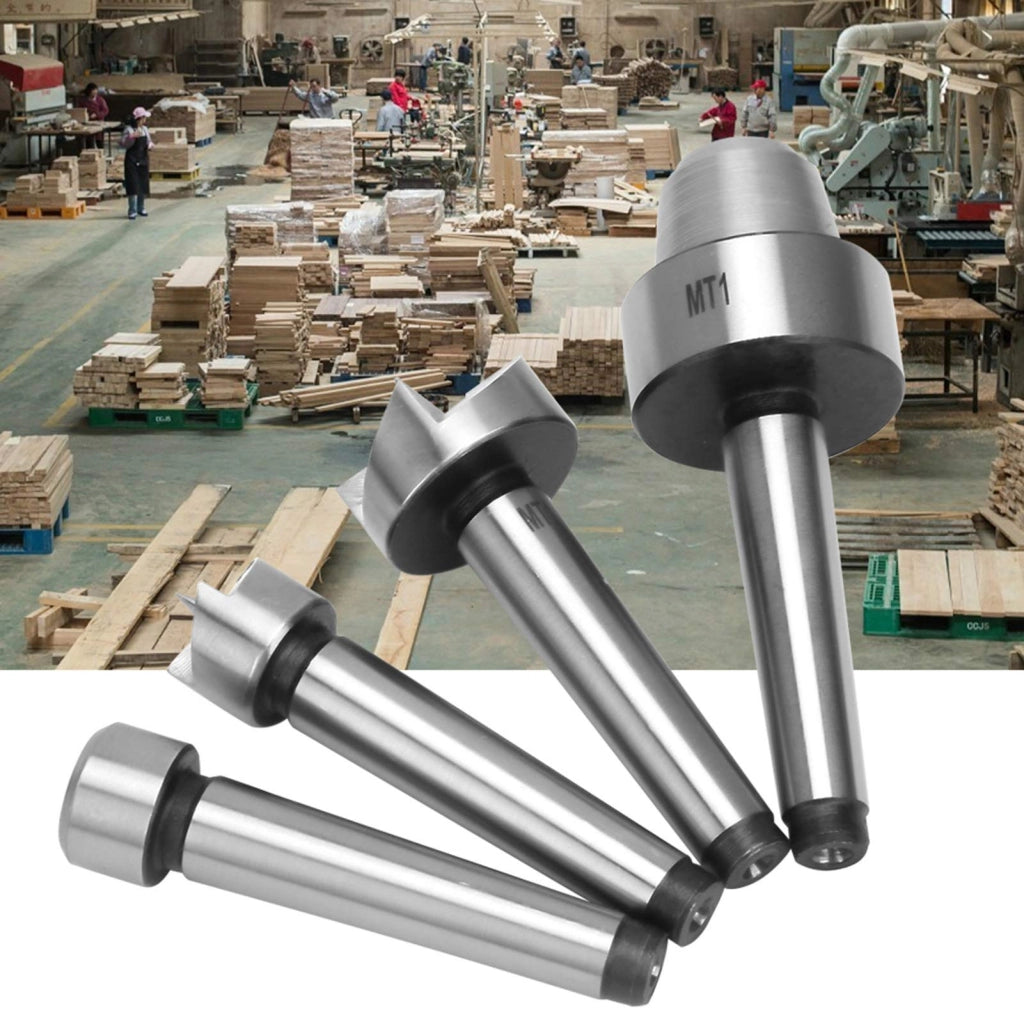 Accessori per tornio in legno, set da 4 pezzi: supporto conico MT1, punteruolo centrale