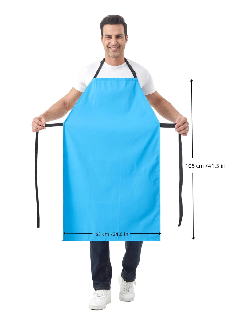 Grembiuli impermeabili in PU, regolabili, colore blu, dimensioni 105x63 cm