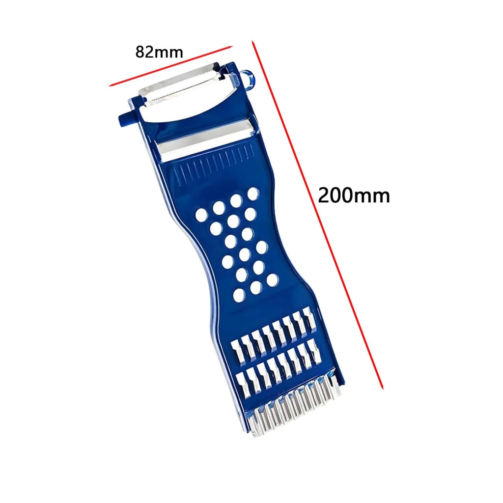 Tagliapane e pelapatate multifunzione 6-in-1, confezione da 2 pezzi, acciaio inossidabile, colore blu