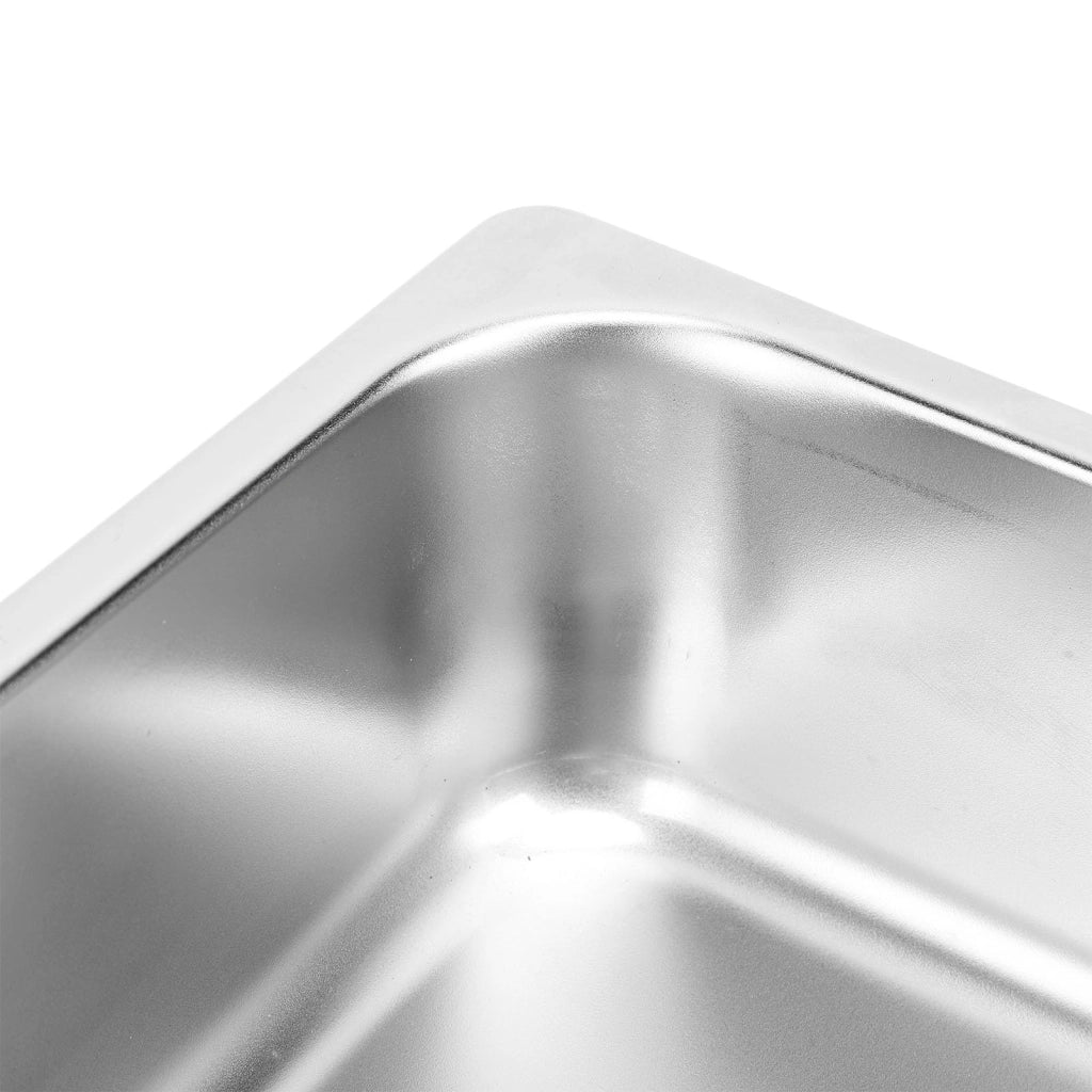 Lavabo rettangolare per mani in acciaio inox 304 con scarico da 40 mm per barca, caravan, yacht, lucidato