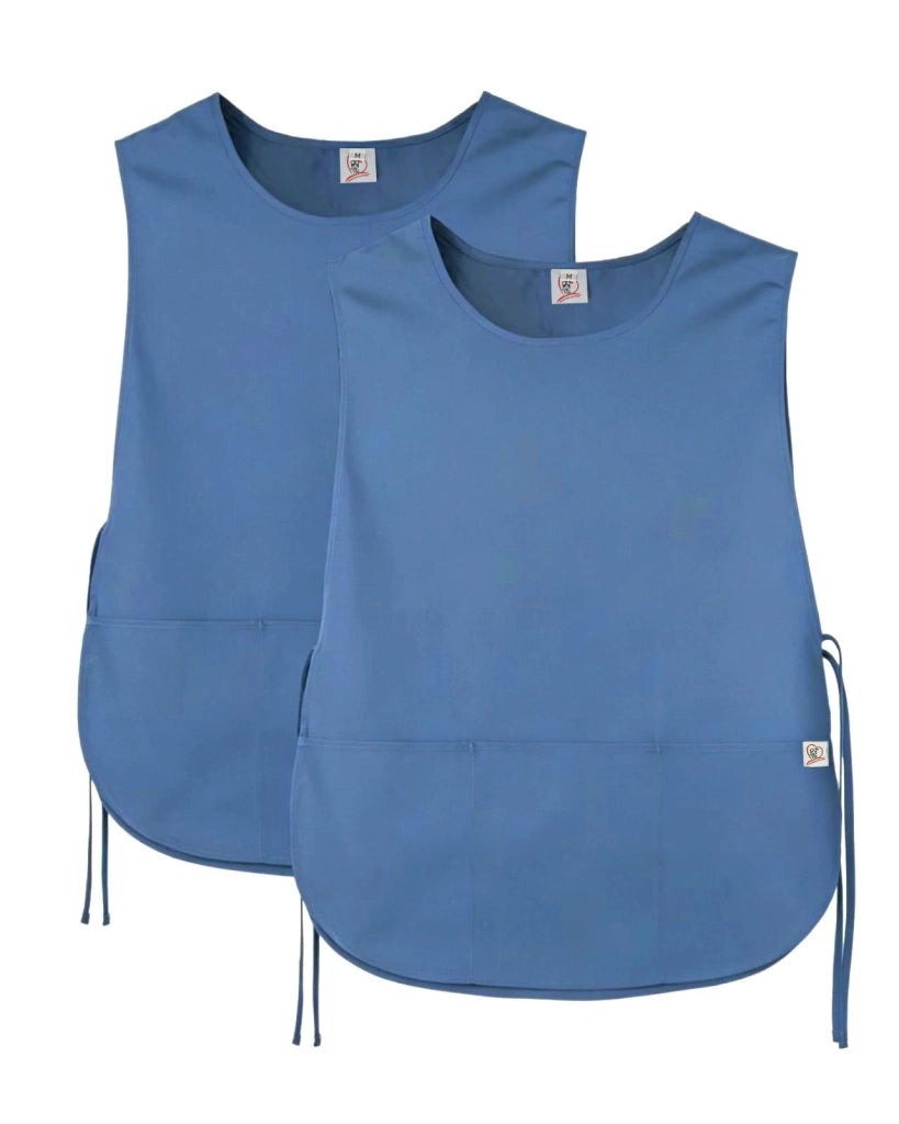 Grembiuli da lavoro con 3 tasche, confezione da 2, colore blu-grigio, taglia unica