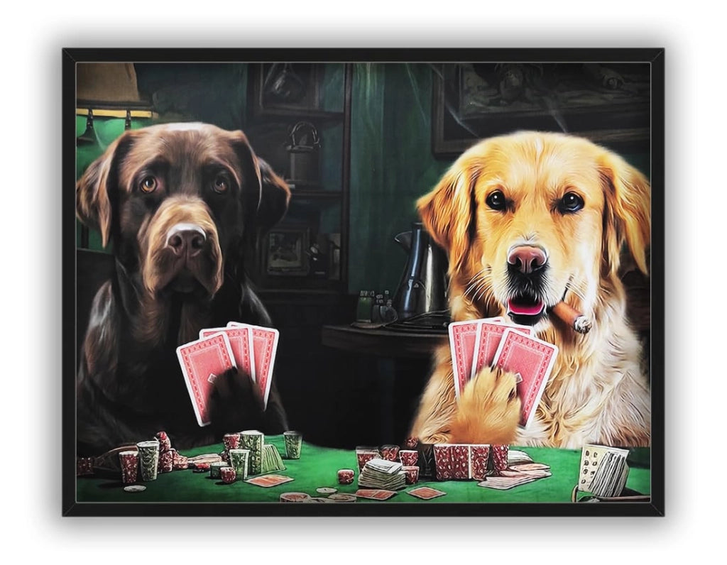 Poster da parete raffigurante un Labrador che gioca a poker, dimensioni 40x30 cm, stampa artistica