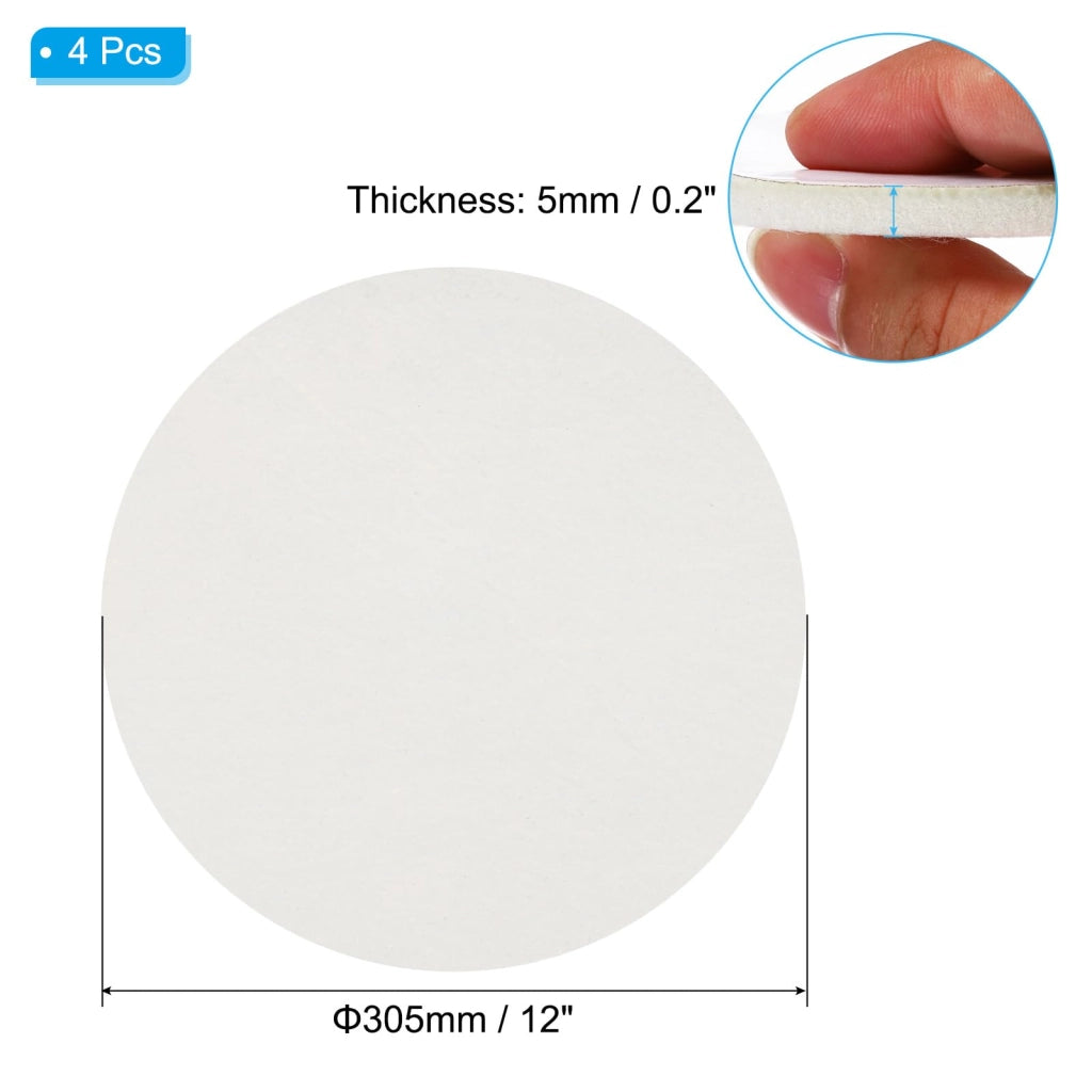 Scivoli per mobili in feltro, 30,5 cm, confezione da 4 pezzi, spessore 5 mm, colore bianco, autoadesivi