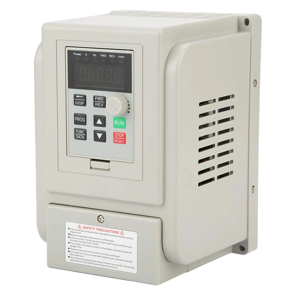 Inverter da 1,5 kW, ingresso monofase, 220 V, tecnologia PWM, dotato di un grande dissipatore di calore