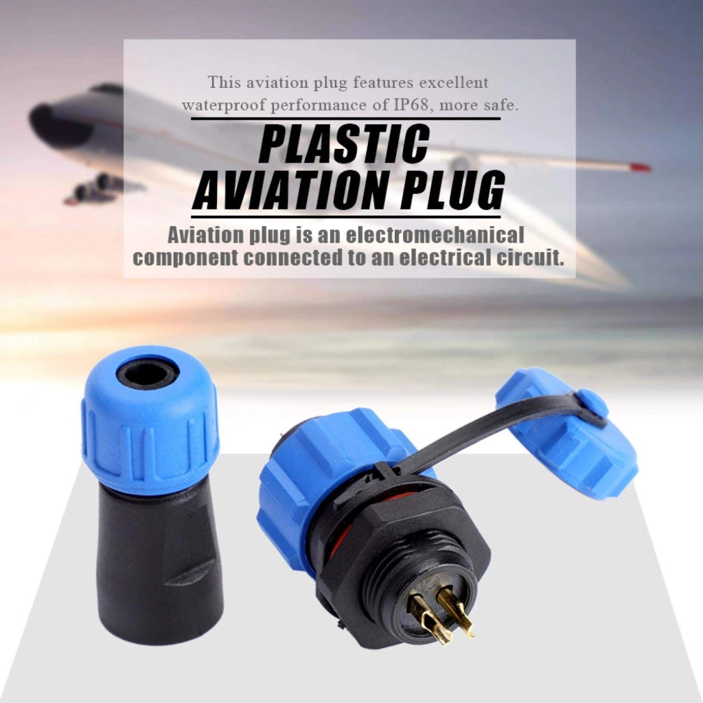 Connettore impermeabile IP68 per applicazioni aeronautiche, 2 poli, modello SP13, ricambio