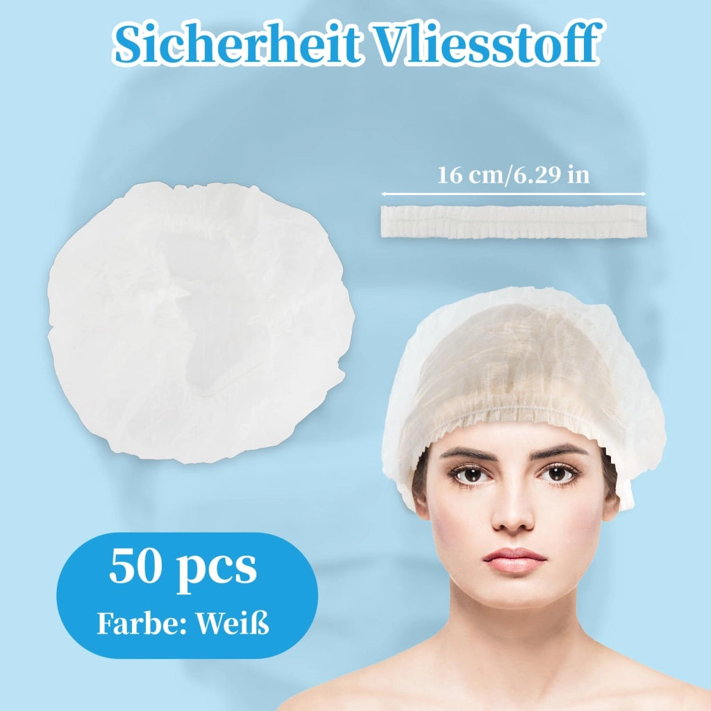 Reti per capelli monouso, 50 pezzi, colore bianco, elastico, taglia universale