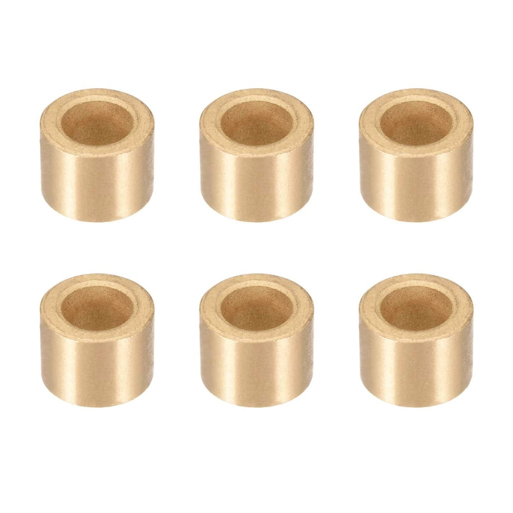 Boccole di guida, dimensioni 10x16x12 mm, in bronzo sinterizzato, confezione da 6 pezzi.