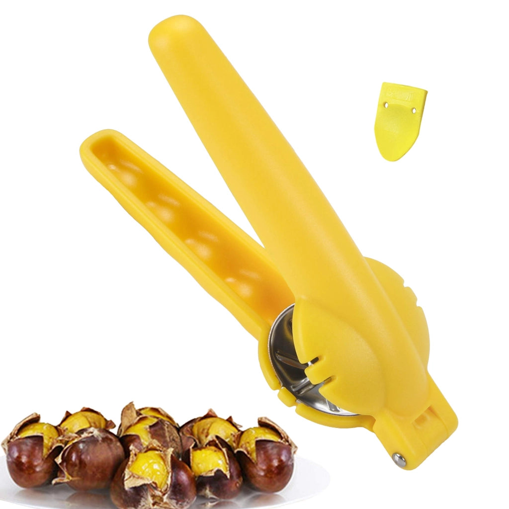 Attrezzo per tagliare le castagne, colore giallo, 17,3 cm, lama in acciaio inossidabile