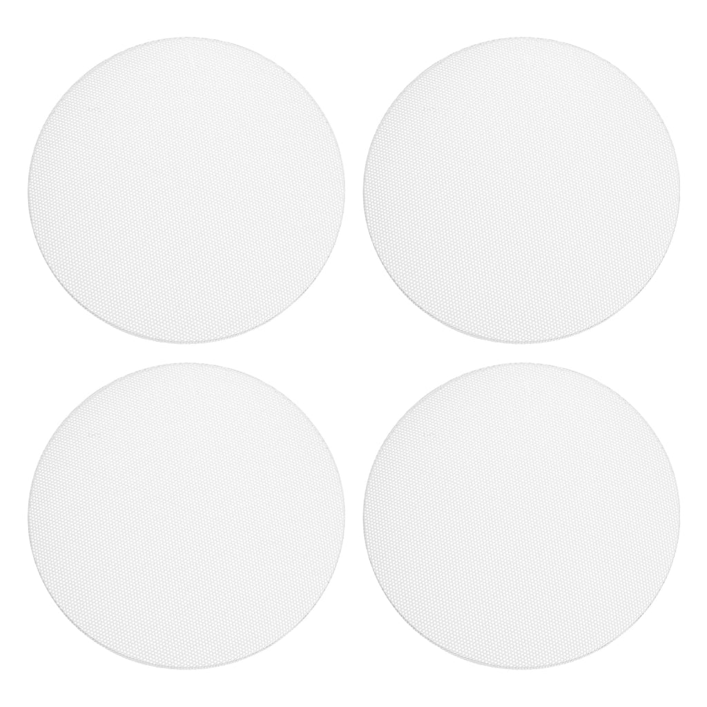 Set di 4 griglie per altoparlanti, diametro 171 mm, colore bianco, in metallo, per auto e sistemi home cinema