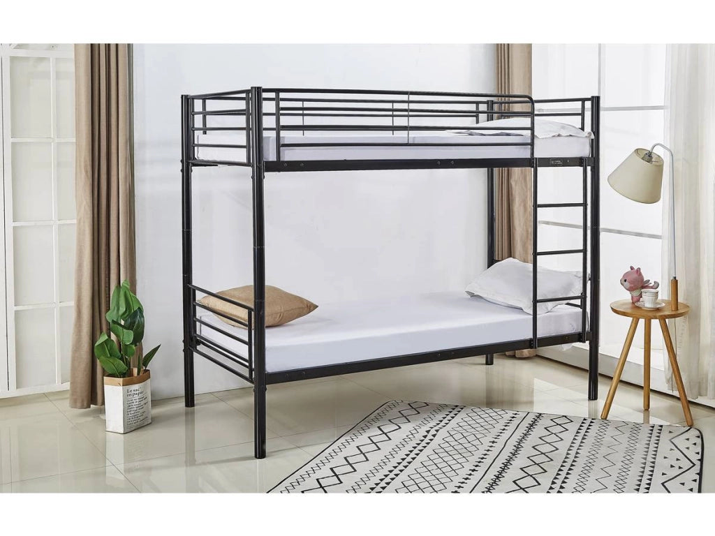 Letto a castello "ADAM" -  90 x 190 cm - Metallo - Grigio