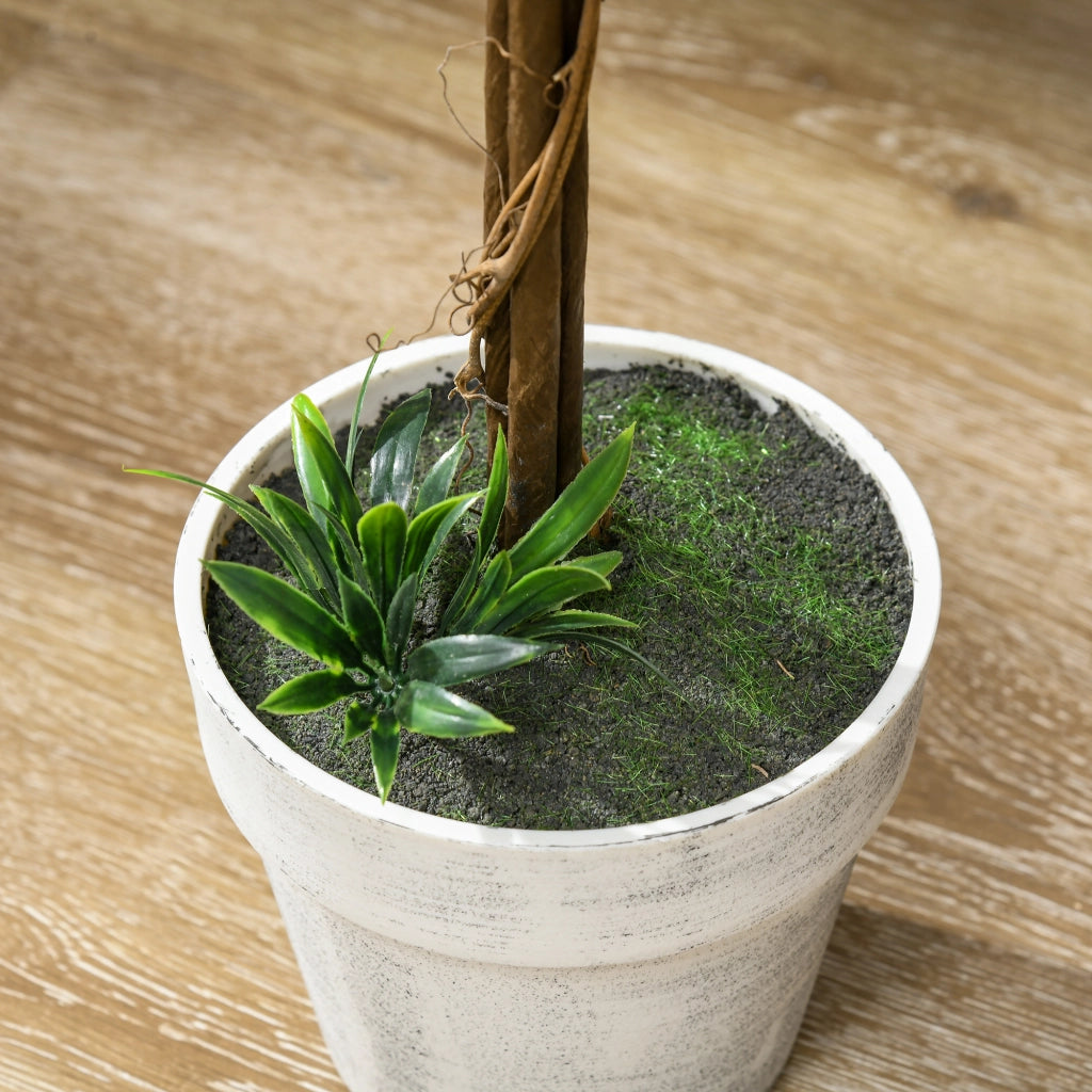 Pianta artificiale di lavanda, 2 pezzi con vaso, plastica colore bianco, Ø24 × 60 cm