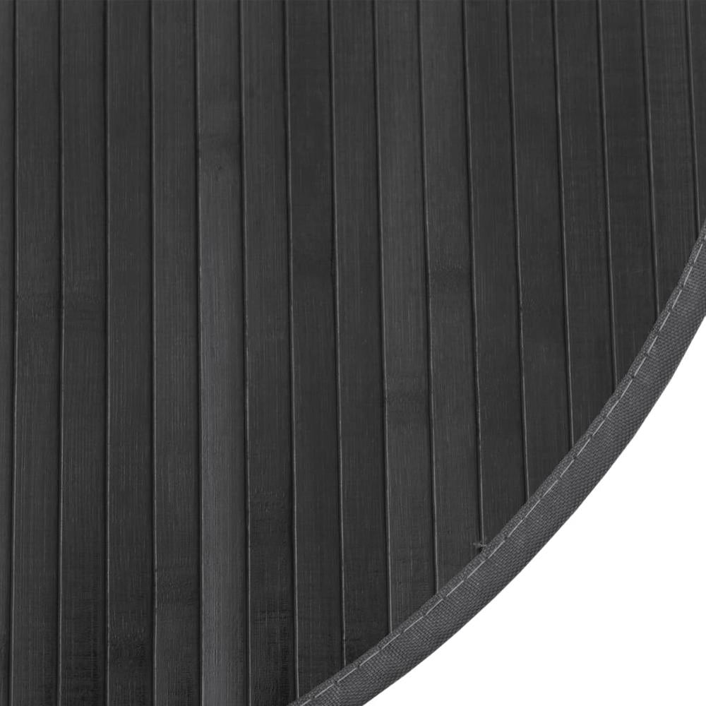 Tappeto Rotondo Grigio 60 cm in Bambù