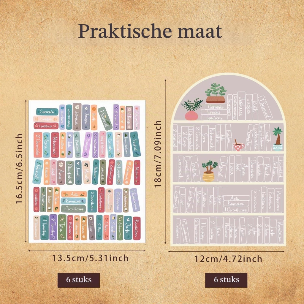 12 adesivi per monitorare la lettura della Bibbia, design classico, ideali per i lettori