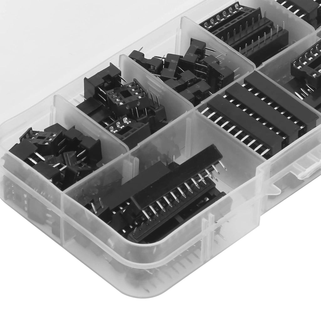 Kit di zoccoli IC, composto da 66 pezzi, con connettori DIP da 6 a 28 pin, per elettronica