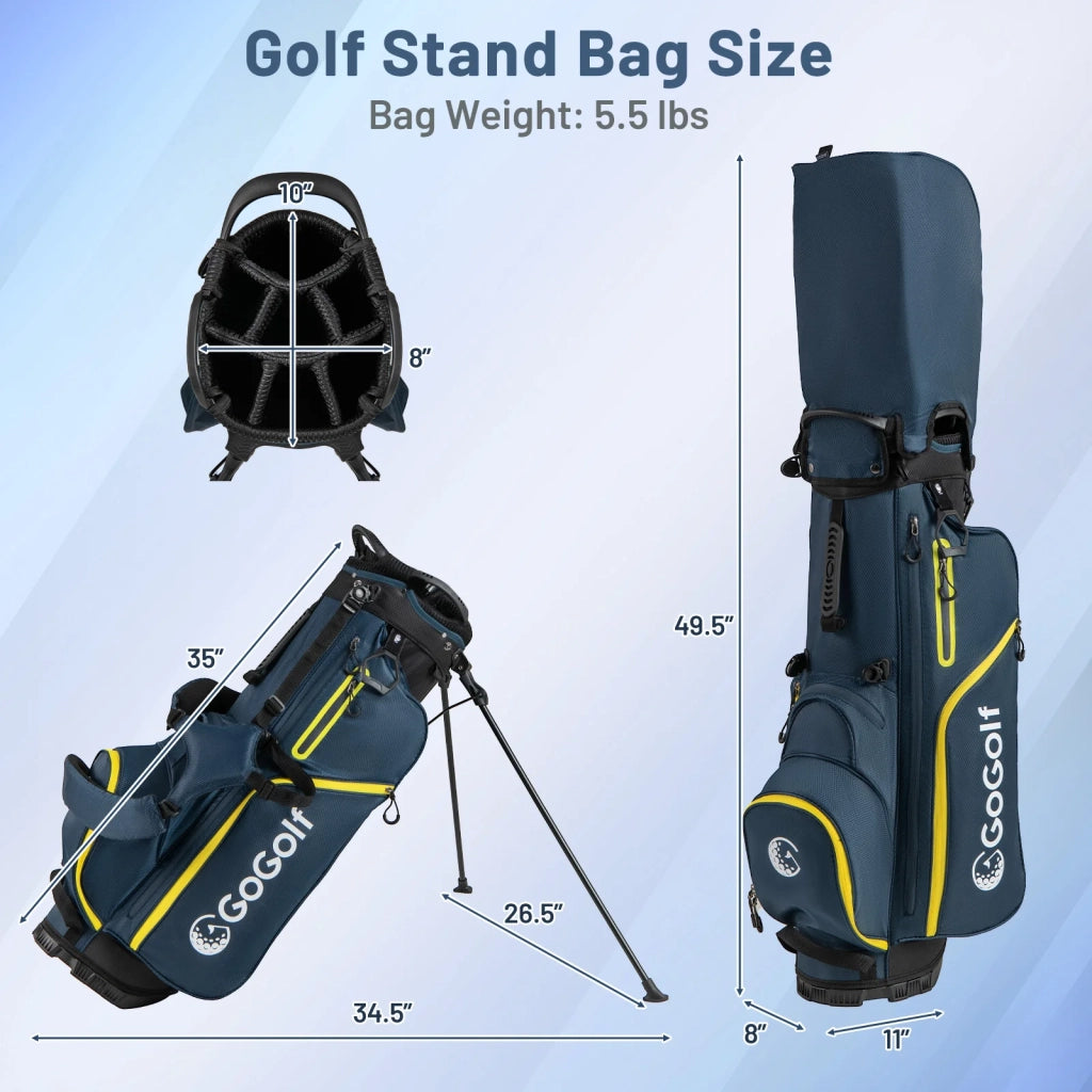 Set Mazze da Golf Complete da Uomo con Sacca Stand Destrorso Giallo Leggero Robusto ed Ergonomico