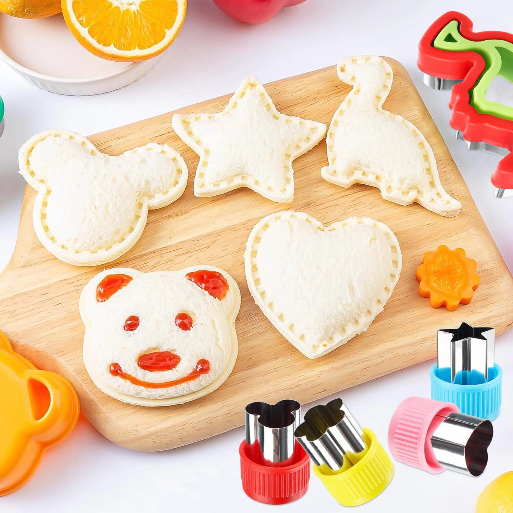 Set di 5 formine per biscotti a tema per bambini: dinosauro, stella, foglia