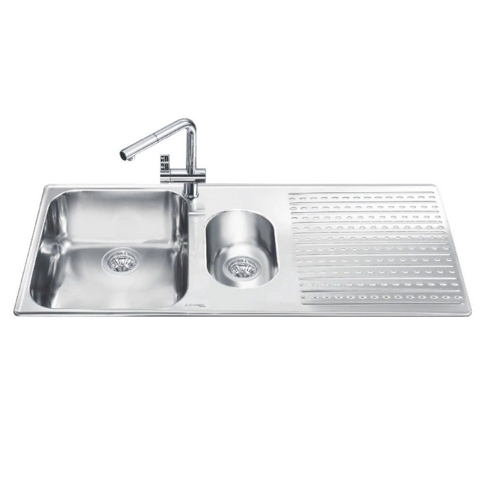 Lavello inox 100x50 cm con gocciolatoio destro