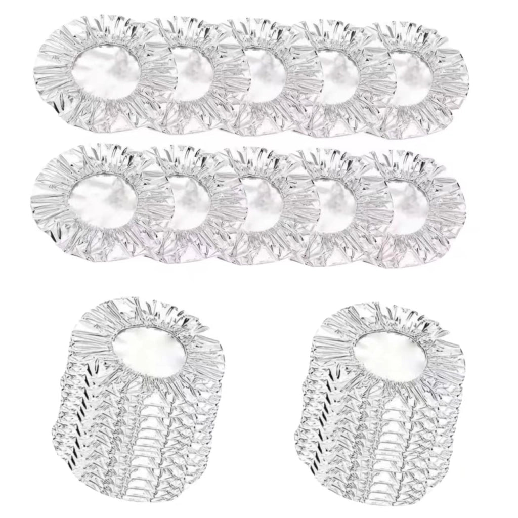 Set di coperchi per alimenti riutilizzabili, 50 pezzi, in alluminio, elasticizzabili da 11 a 28 cm, con proprietà isolanti
