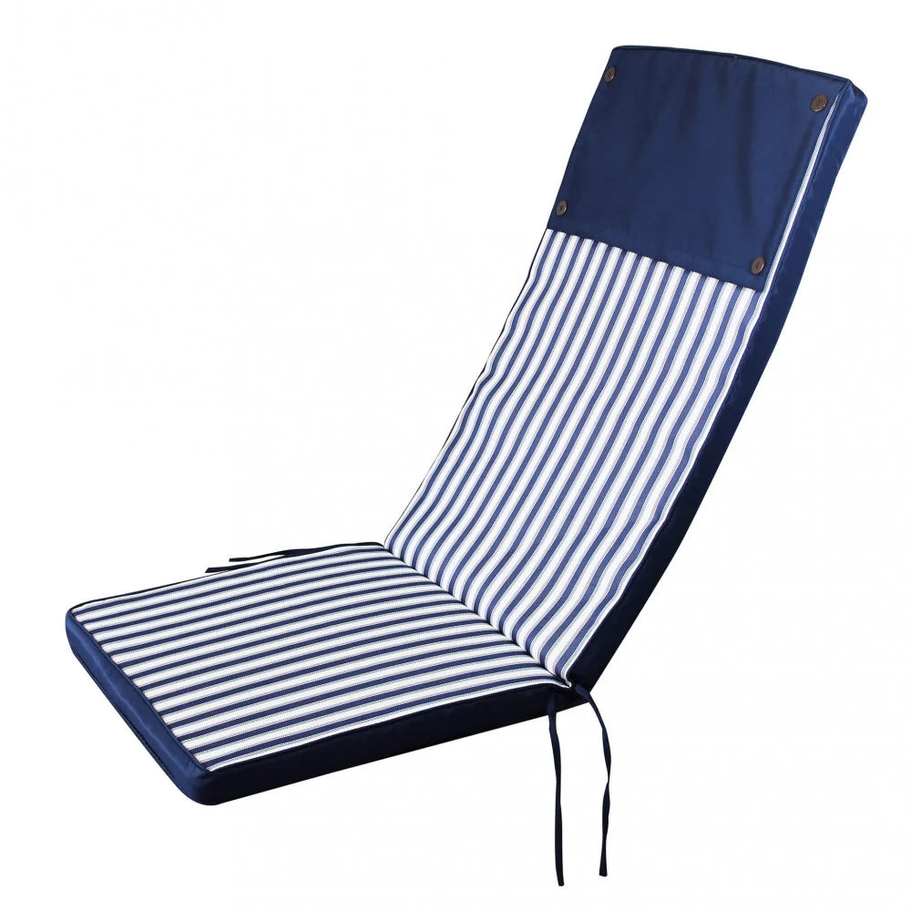 Cuscino da Esterno a Righe in Poliestere Alto 115 Blu