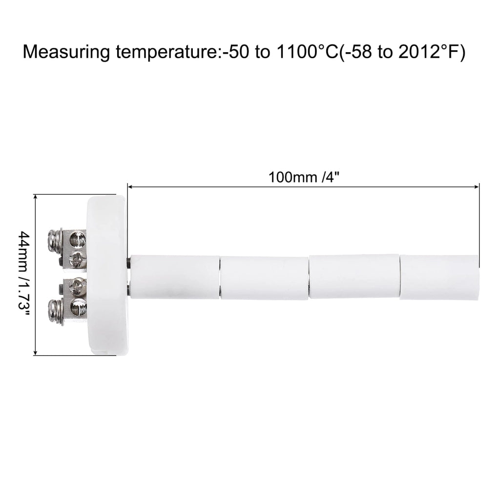 2 termocoppie di tipo K, con sonda in Vetroceramica, intervallo di temperatura 0–1100 °C, dimensioni 3x100 mm