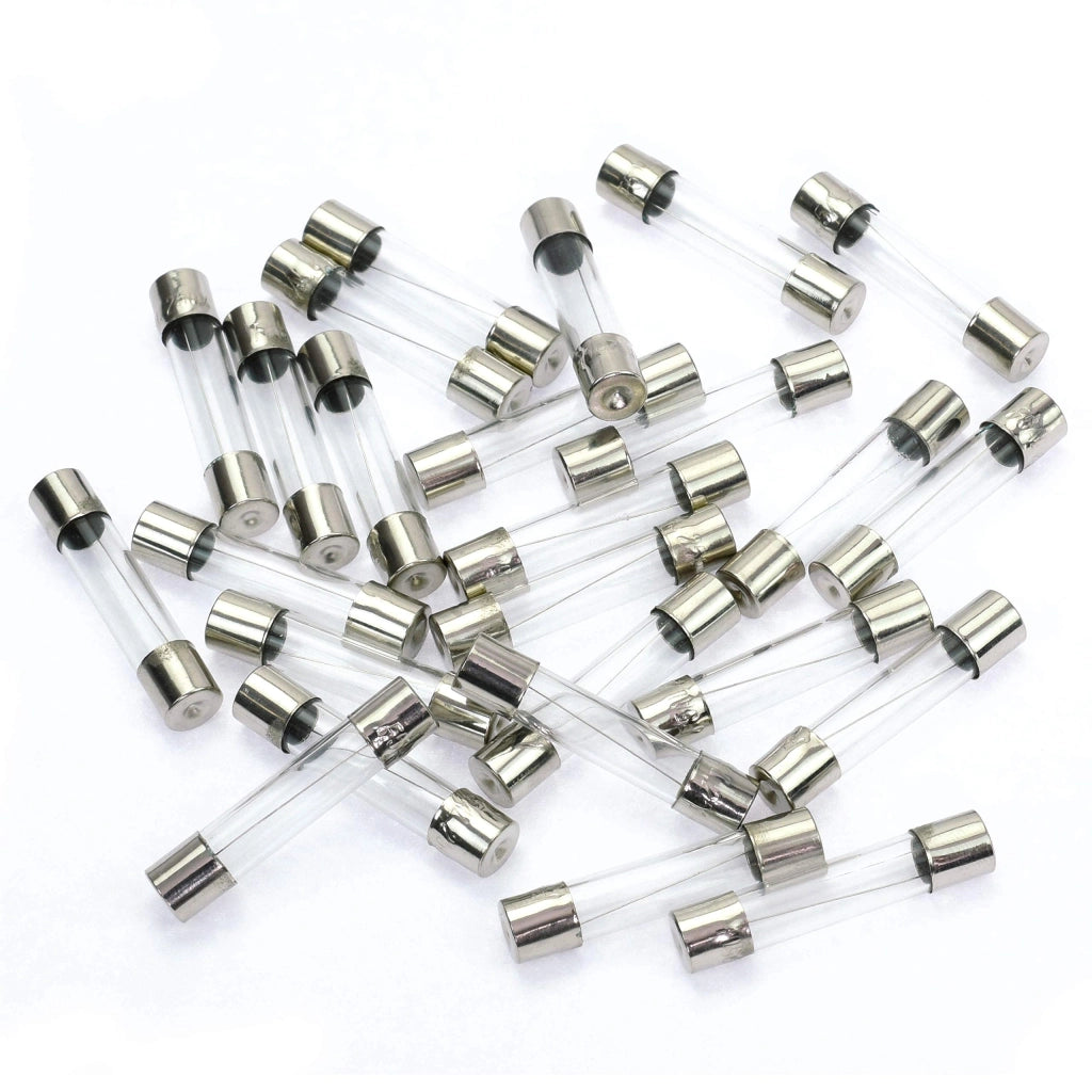 Fusibili AGC, modello 2A, confezione da 25 pezzi, placcati in nichel, dimensioni 6,35x38,35 mm
