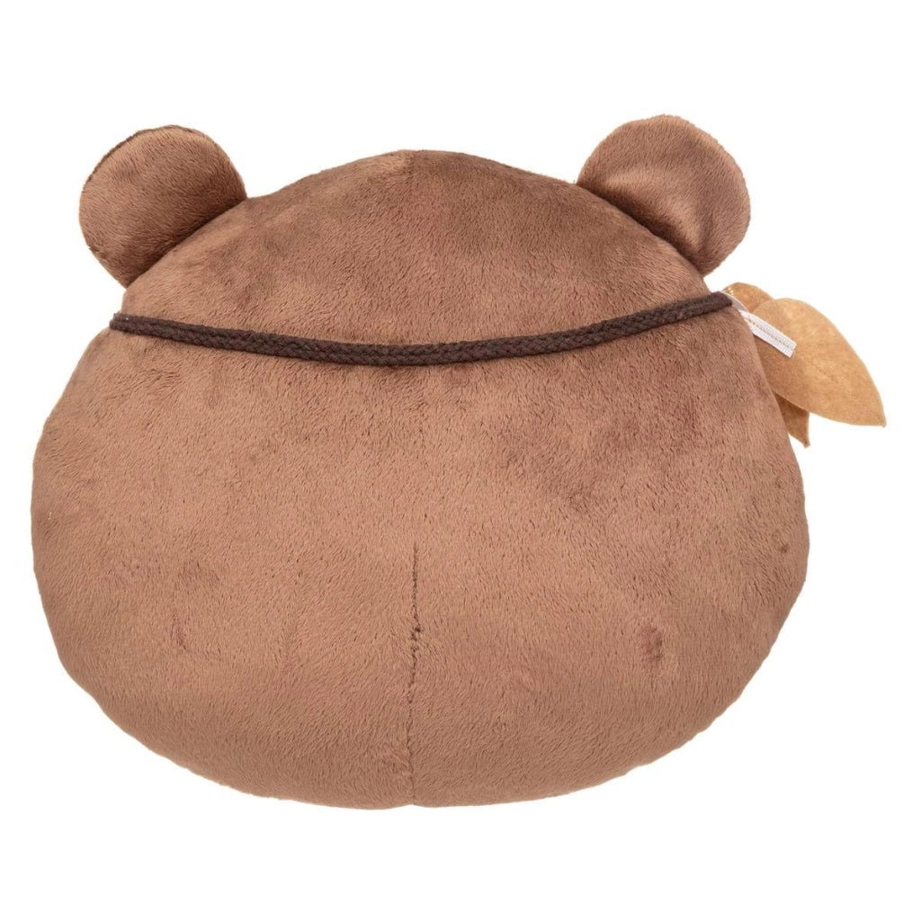 Cuscino decorativo a forma di orso, color marrone, 30x27 cm, in poliestere, lavabile