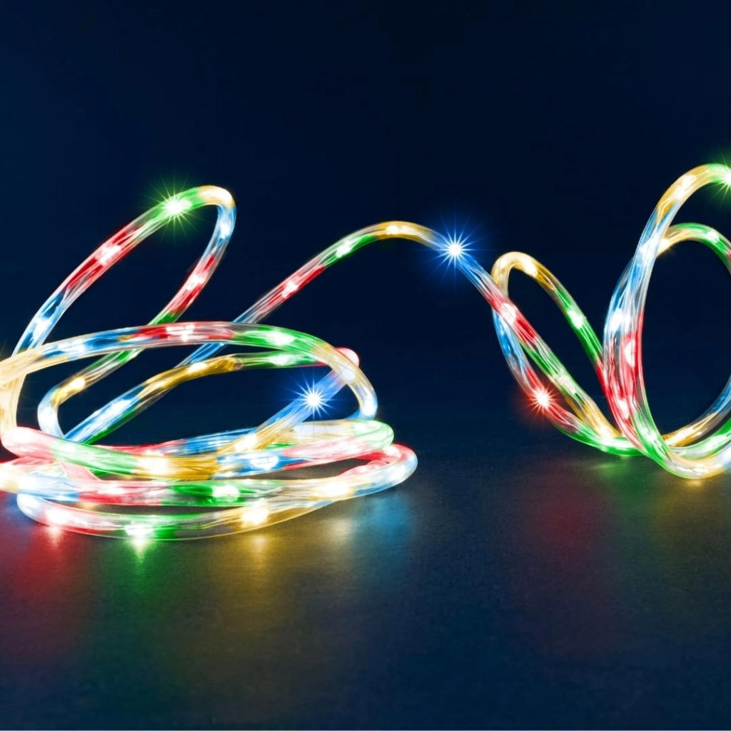 Guarnizione luminosa a LED, 7,5 metri, 250 LED multicolore, grado di protezione IP44, 8 modalità di illuminazione