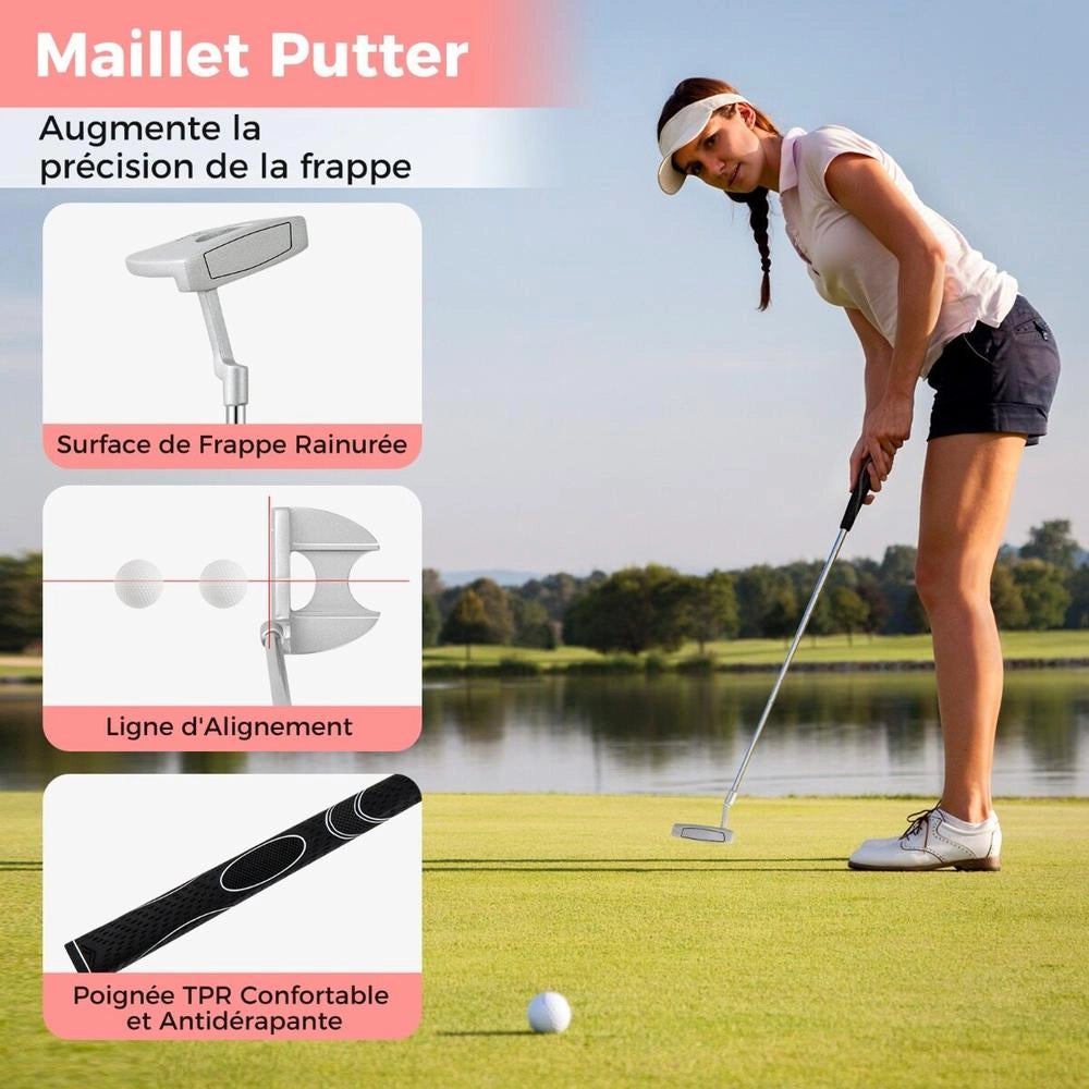 Set Completo di Mazze da Golf per Donna Destrorsa con Sacca da Trasporto Nero Leggero e Resistente