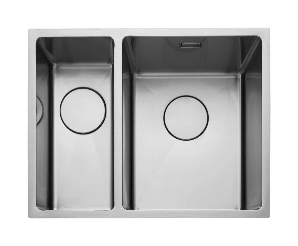 Lavello CUBIX, dimensioni 560x440 mm, con 1,5 vasche, in acciaio inossidabile, da incasso sotto piano