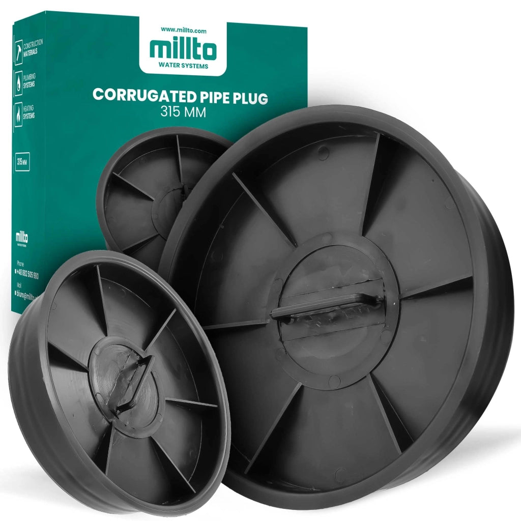 Copertura per pozzetto, per tubi ondulati, diametro 315 mm, classe A15, in polipropilene (PP), colore nero