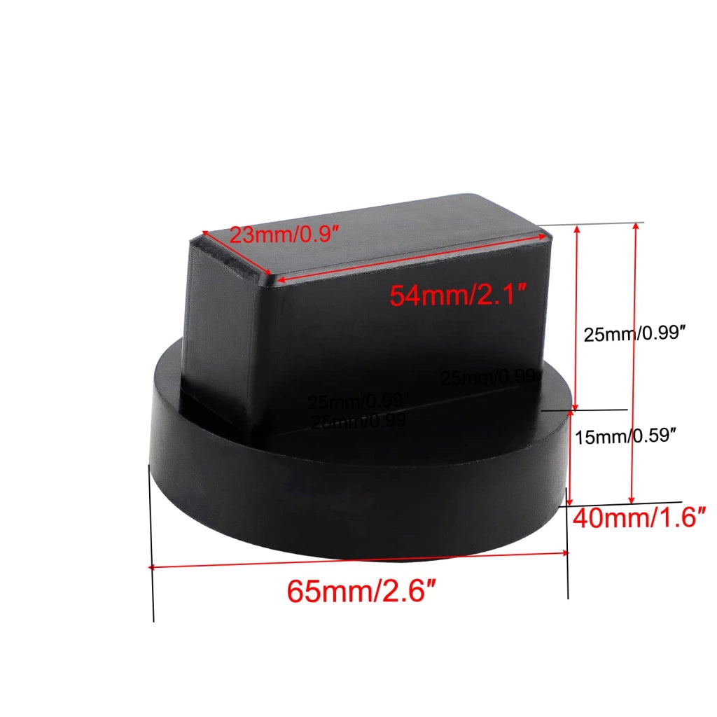 Set di 2 adattatori per cric idraulico, dimensioni 65x40 mm, colore nero