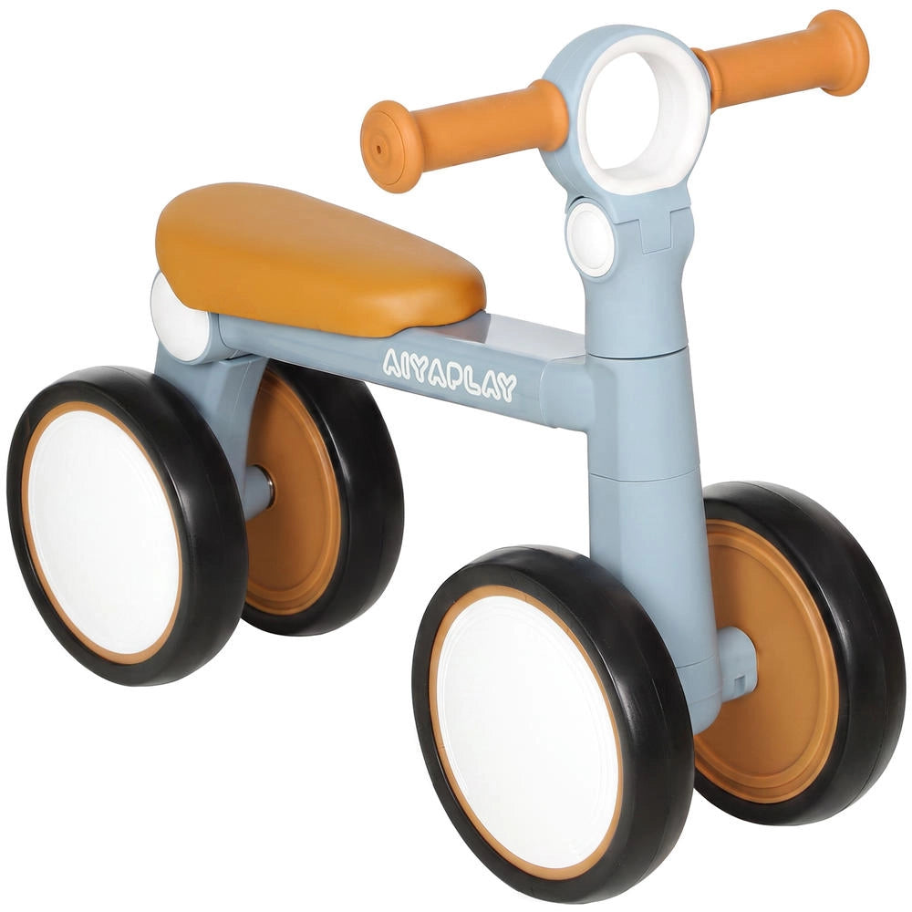 Bicicletta senza pedali per bambini 1-3 anni in alluminio blu pieghevole e leggera con ruote in EVA e sella regolabile
