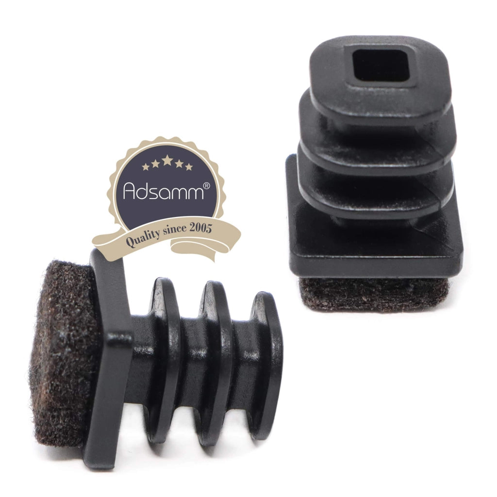 Paraurti a lamelle con feltro, 15x15 mm, confezione da 32 pezzi, colore nero
