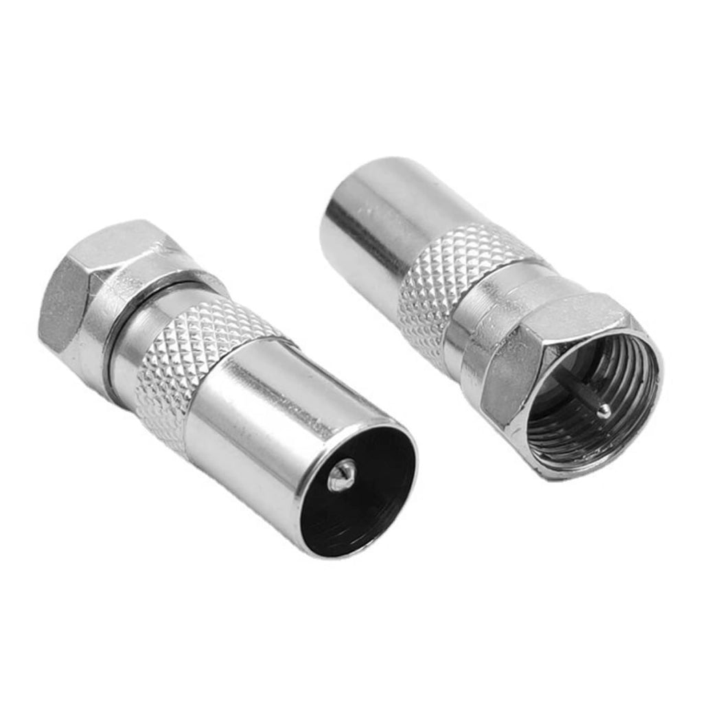 Set di 6 adattatori, connettore F a connettore TV, 75 Ohm, coassiale