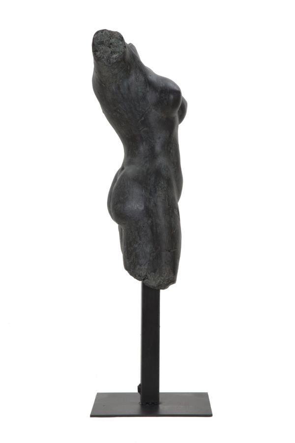 Scultura Busto di Donna in Resina Stile Classico Nero 50 cm Elisia