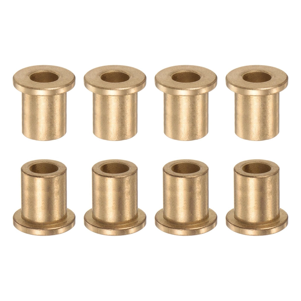 8 boccole a manicotto scorrevole con flangia, dimensioni 10x16x20 mm, in bronzo, autolubrificanti
