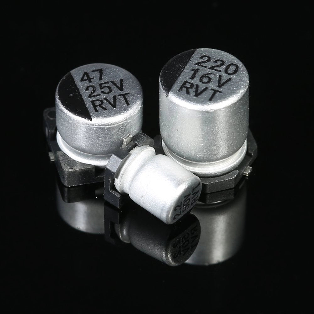 Set di condensatori elettrolitici in alluminio SMD, 130 pezzi, valori da 1uF a 220uF, 13 valori diversi