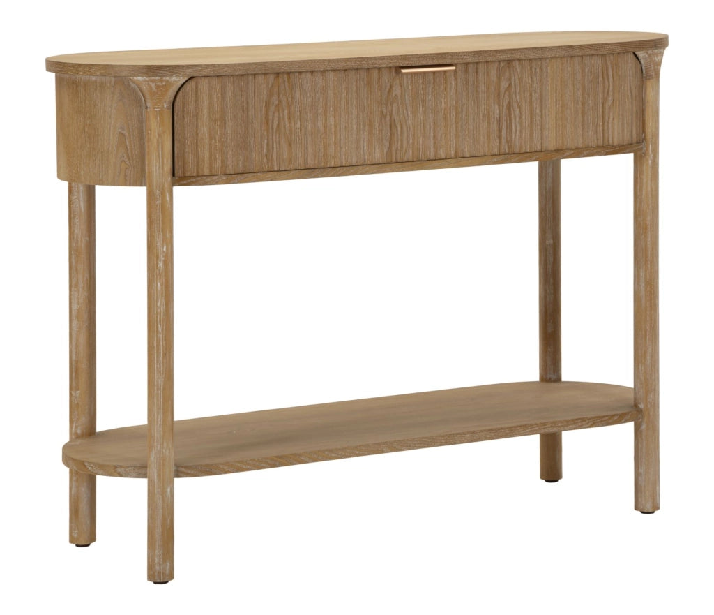 Consolle Goteborg cm 110x40x80 - Mobile in Legno di Abete, MDF e Ferro - Design Moderno e Naturale per Ingressi e Living