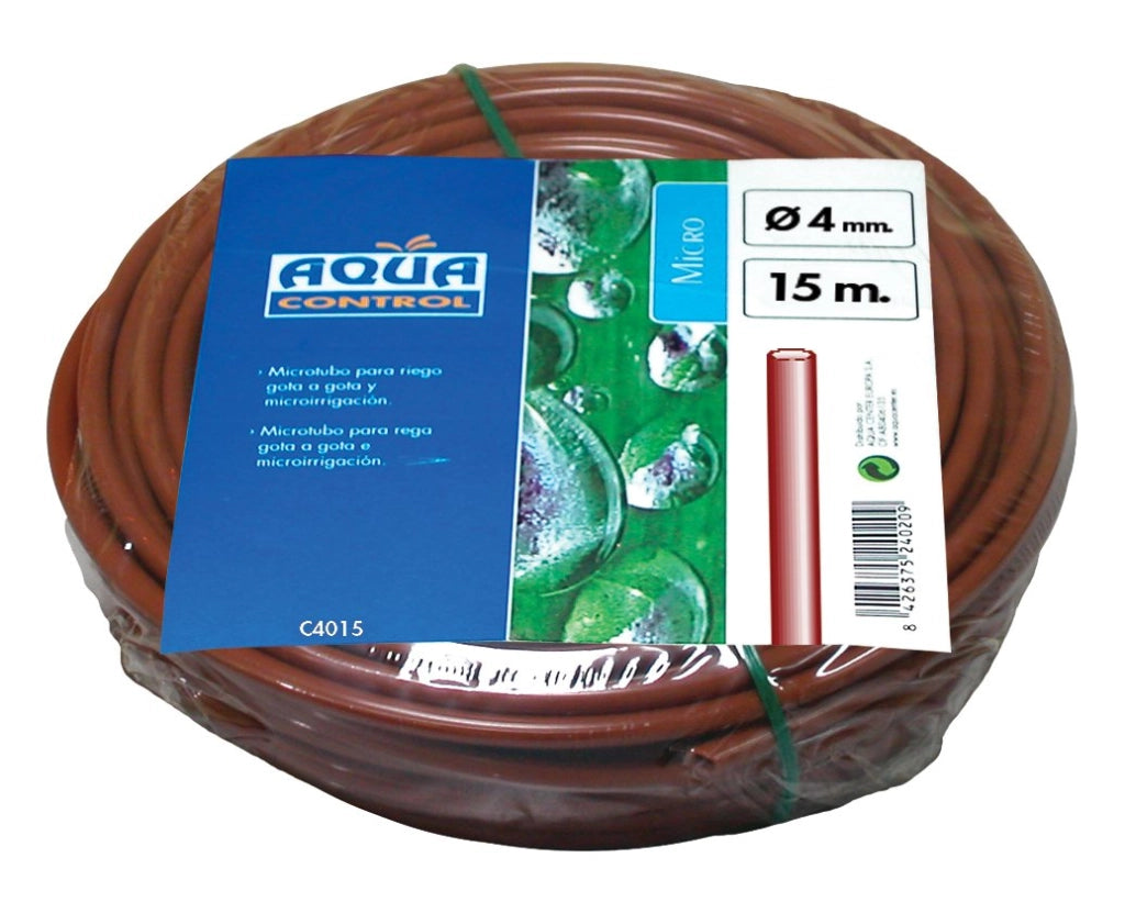 Tubo in polietilene (PE), diametro 4x6 mm, lunghezza 15 metri, colore marrone