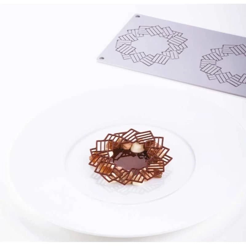 Stampo in silicone per cornice a mosaico, con 3 decorazioni rotonde, dimensioni 39,5x14 cm