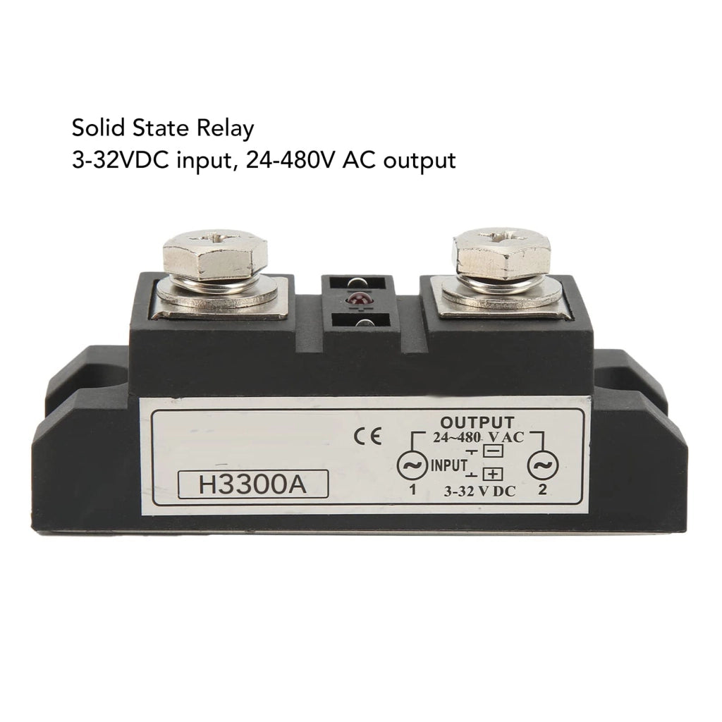 Relè a stato solido 300A DC/AC con indicatore LED, da 3-32V a 24-480V